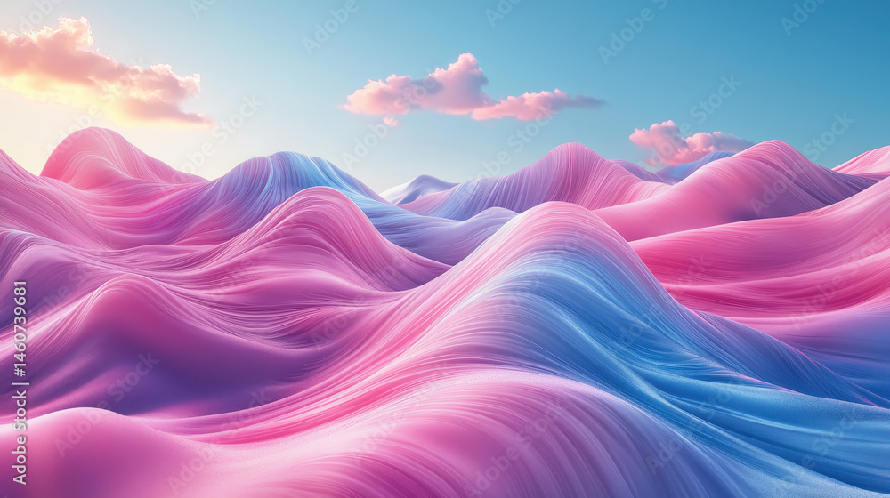 Poster a serene 4k side angle view displays a realistic and abstract 3d background with flowing beauty of p
