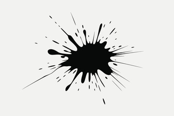 Abstract Black Ink Splatter Design Element