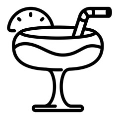 Martini Cocktail Icon Line for Birthday and Elegant Celebration Parties