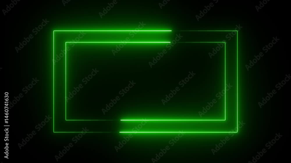 Wall mural animation of glowing neon rectangles abstract background. neon rectangle border. neon rectangle fram