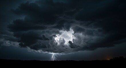 Fototapeta premium The Heart of the Storm AI Generated