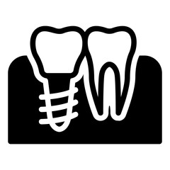 dental implant Solid icon