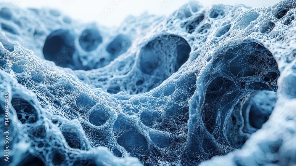 Poster a realistic 4k 3d abstract background displays a detailed side angle view of an intricate ecosystem,