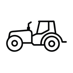 Simple Line Drawing of a Classic Farm Tractor