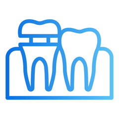 dental crown Gradient icon
