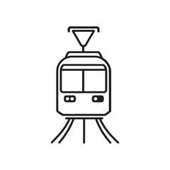 Minimalist Train Icon Isolated On Transparent Background Line Art Style Drawing