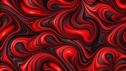 Vibrant Red and Black Abstract Pattern with Dynamic Shapes