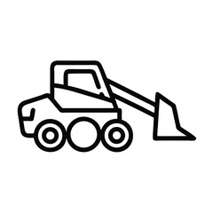 Line Art Illustration of a Skid Steer Loader
