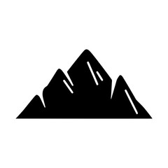 Mountain Silhouette Icon - Black Outline