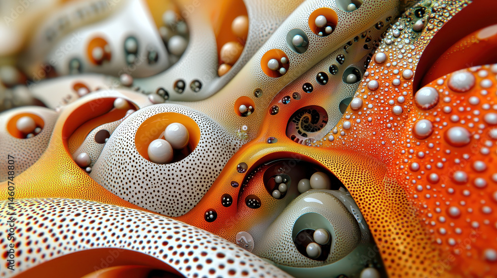 Poster a realistic abstract 4k background with organic formations displaying detailed textures, undulating 