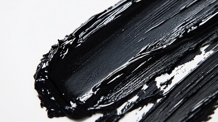 Black paint smear on white background