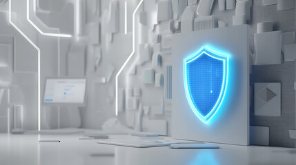 Cybersecurity measures in digital spaces high-tech environment graphic design concept futuristic viewpoint