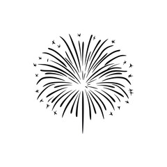 Obraz premium Minimalistic Black Fireworks Shape Burst on Transparent Background