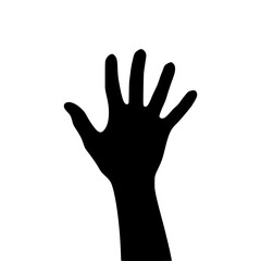 Obraz premium Black Hand Gesture Silhouette Vector