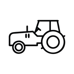 Classic Tractor Icon Line Art Illustration