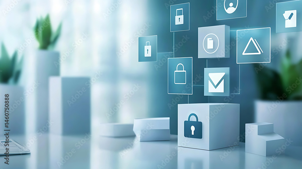 Poster enhancing digital security information technology office environment visual data representation mode