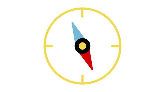 Compass Animation on white background
