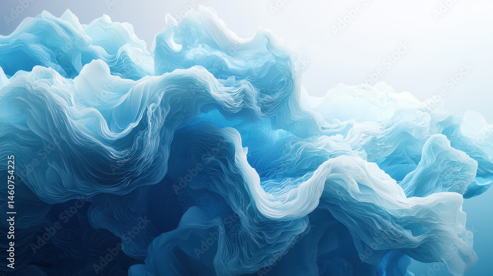Poster an abstract vision in 4k shows realistic side angles of a flowing 3d background, creating a beautifu
