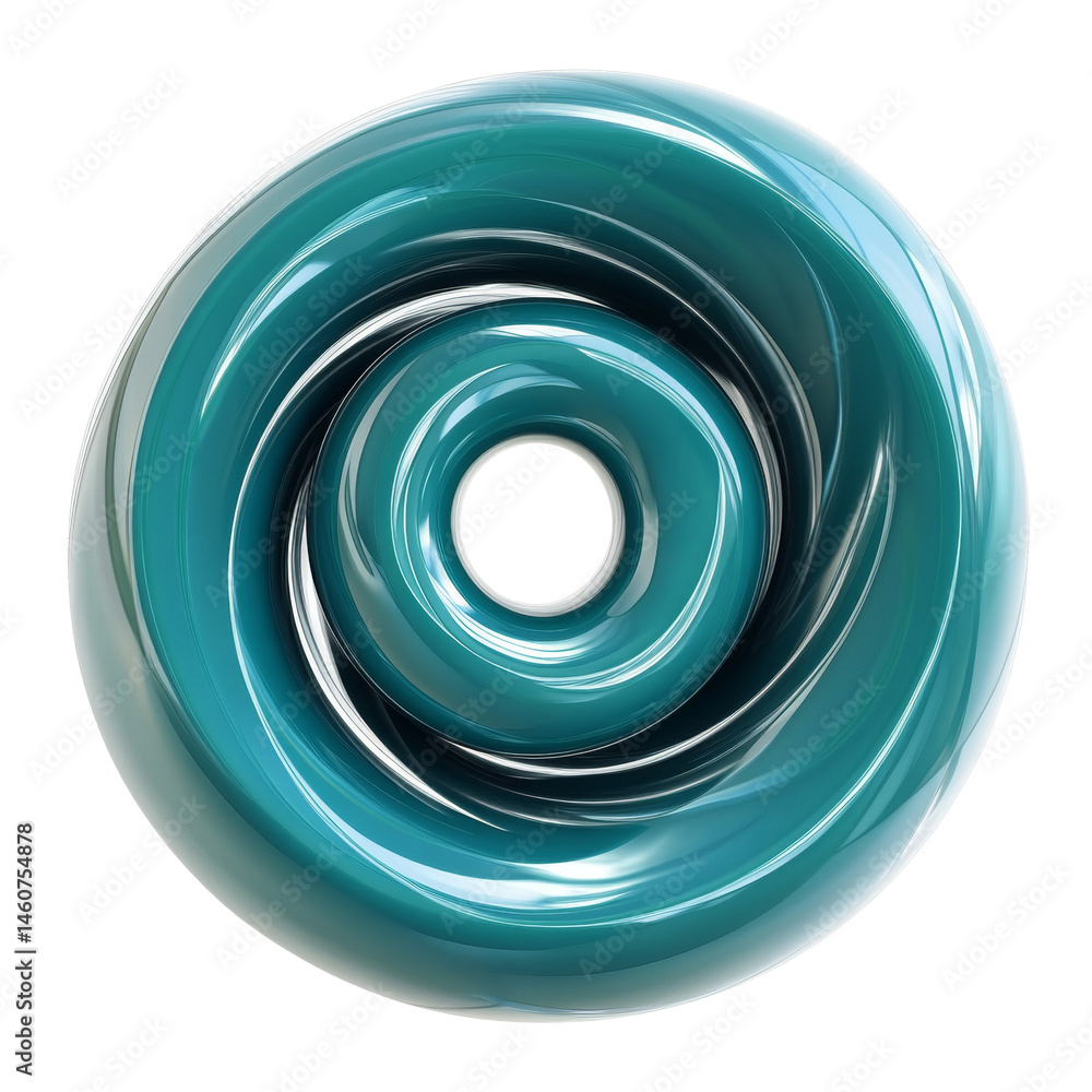 Aufkleber Mesmerizing turquoise vortex formation, a captivating design element with a sense of depth and movement on transparent backdrop