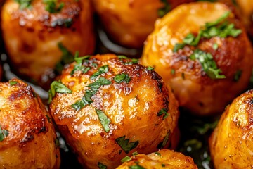 Seared scallops with garnish