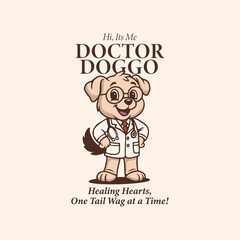 Doctor Dog Cartoon Mascot Illustration