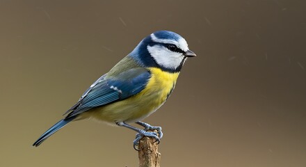 Fototapeta premium Blue Tit Bird Portrait Soft Focus Nature Photography AI Generated