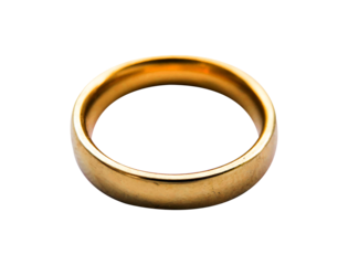 gold wedding rings on white background isolated