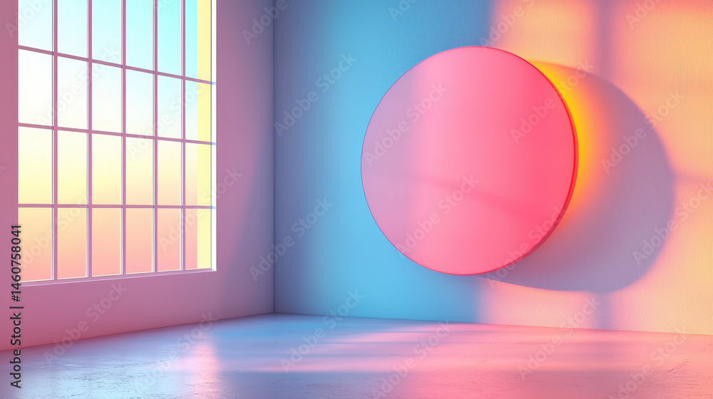 Aufkleber a realistic 4k resolution 3d rende shows artistic innovation through light and shadow, highlighting 