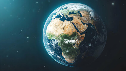 Obraz premium Earth Rotates in Space Showing Continents, Oceans, and Atmosphere