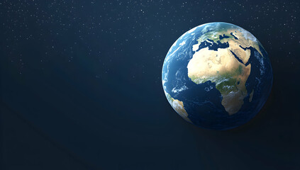 Fototapeta premium Earth Rotates in Space with Stars: Global View from Orbit