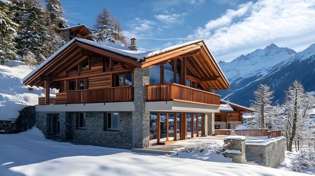 A traditional Swiss chalet in the Engadin Valley
