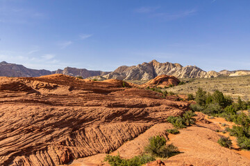 Arid landscape of Snow Creek Canyon State Park in Nevada