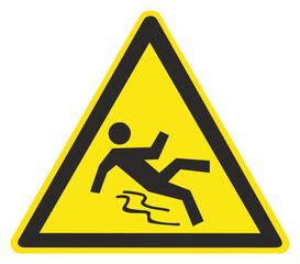 Caution slippery sign design for templates.