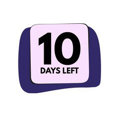 ten days left countdown  timer label