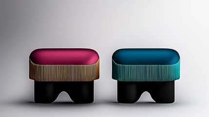 Modern Upholstered Stools in Vibrant Hues
