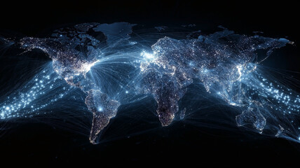 Global economic and geopolitical concept with international flags financial graphs and world map in background symbolizing trade relations and diplomacy