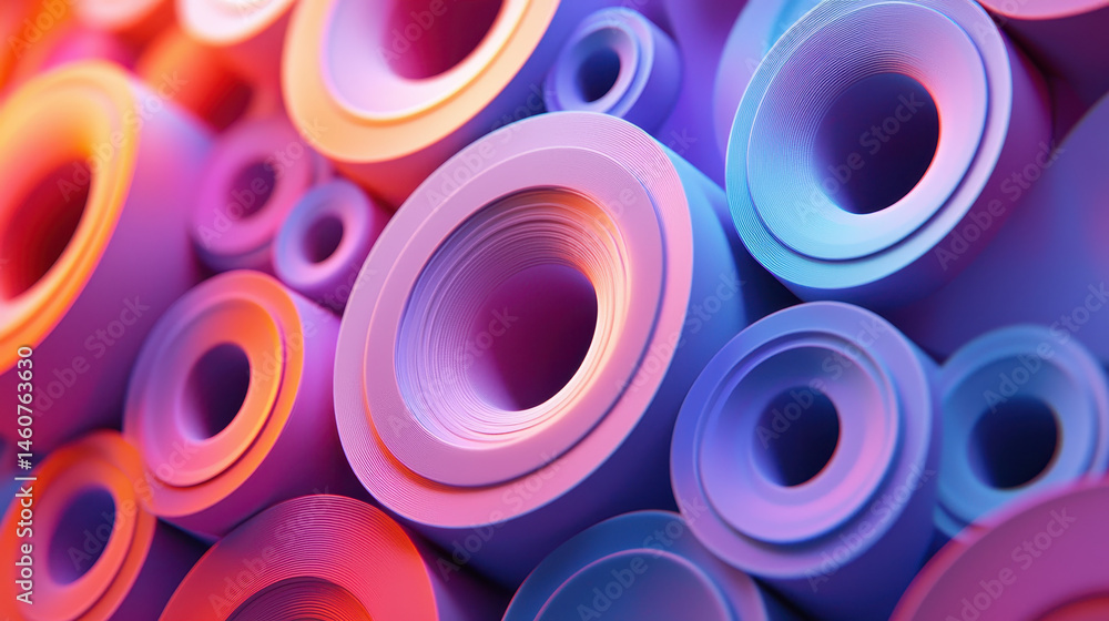 Poster realistic 4k 3d background showcasing layered concentric circles, designed for o analysis visualizat