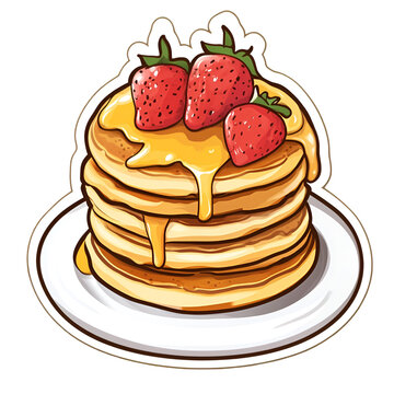 Create pancake nachos sticker kitchen graphic design fun atmosphere close-up creative concept
