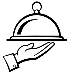 vector illustration of a restaurant cloche
