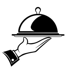 Fototapeta premium restaurant cloche icon on white background