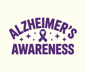 Alzheimer's Awareness T-Shirt Design, Vector Illustration. Alzheimer's Awareness T-shirt.