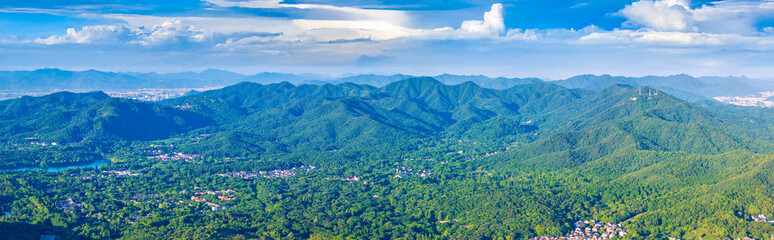 Fototapeta premium Aerial view of West Lake Scenic Area in Hangzhou, China