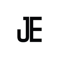 JE monogram logo design letter text name symbol monochrome logotype alphabet character simple logo