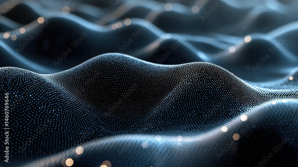 Poster realistic 4k 3d background shows o waves rippling from a side angle, creating a mesmerizing pattern 