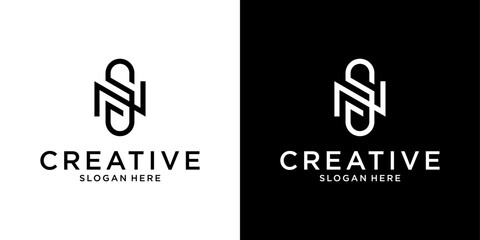 NS or SN initial letter logo design vector template