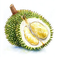 Naklejka premium Realistic illustration of durian looks refreshing and delectable