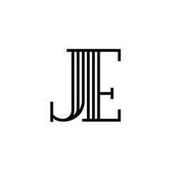 JE monogram logo design letter text name symbol monochrome logotype alphabet character simple logo