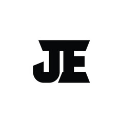 JE monogram logo design letter text name symbol monochrome logotype alphabet character simple logo