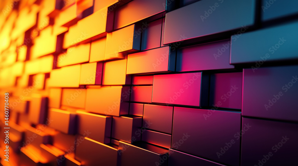 Poster realistic 4k rende showcases bold colors and a side angle view of a dynamic 3d background made of vi