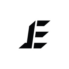 JE monogram logo design letter text name symbol monochrome logotype alphabet character simple logo